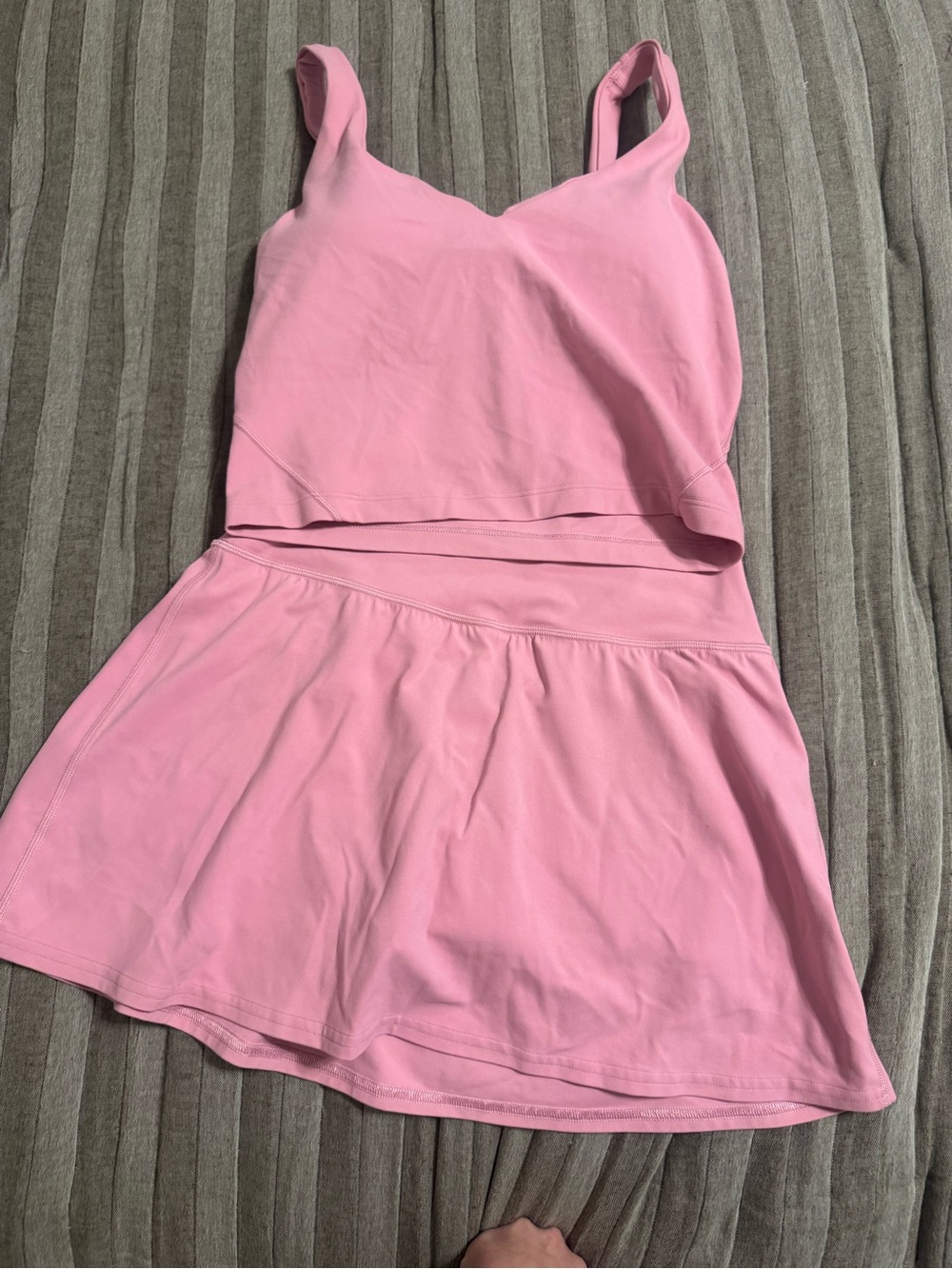 Lululemon Pink frosting Align Tank and Skirt NWOT